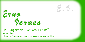 erno vermes business card